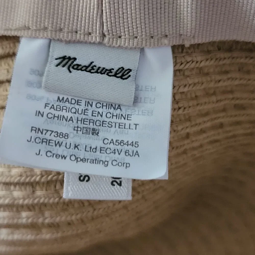 Madewell paper beach ⛱️ vacation hat M-L H6578